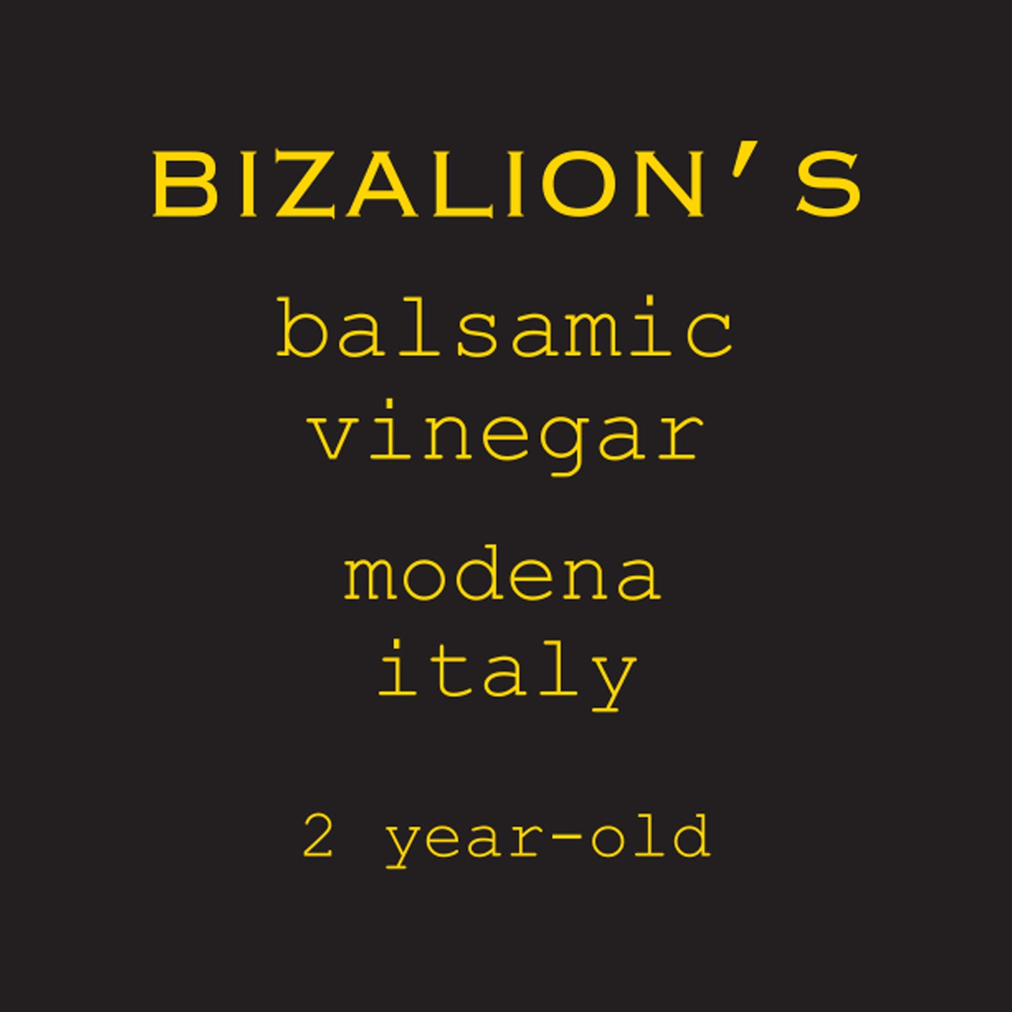 BIZALION'S Italian (MODENA, ITALY) Balsamic Vinegar 2-Year Aged 8.5 fl oz 250 ml Premium Quality