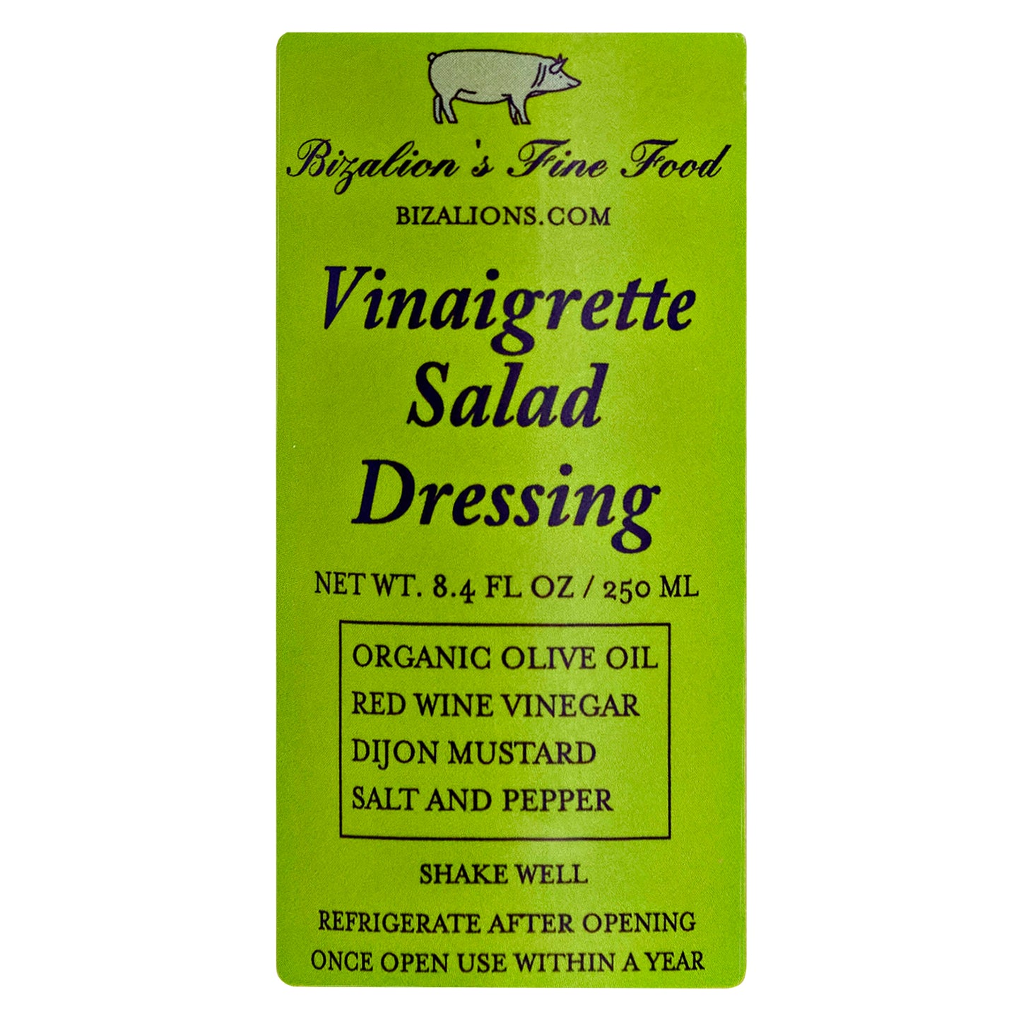 BIZALION'S Vinaigrette Salad Dressing Extra Virgin Olive Oil Red Wine Vinegar 8.4 oz 250 ml Premium Quality