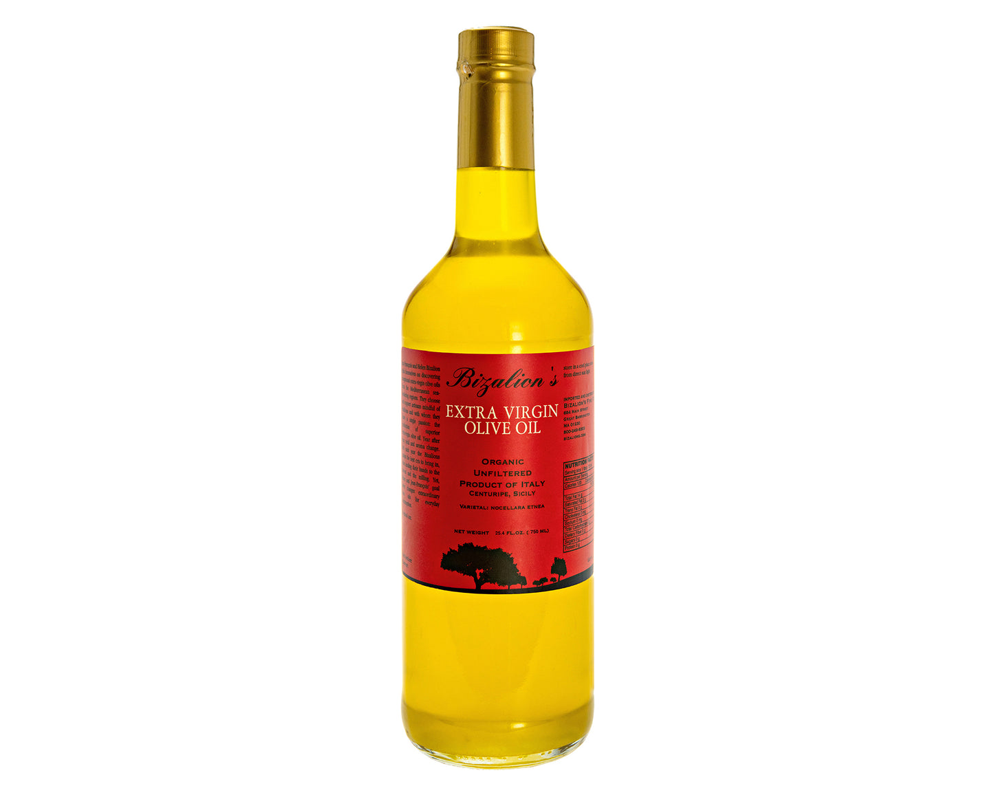 BIZALION'S Italian (SICILY, ITALY) Extra Virgin Olive Oil EVOO 25.4 fl oz 750 ml Premium Quality