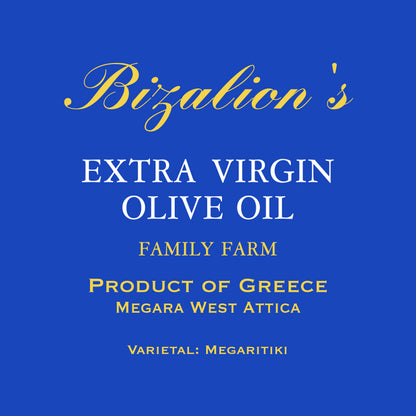 BIZALION'S Greek (West Attica Megara, GREECE) Extra Virgin Olive Oil  (EVOO) 25.4 fl oz 750 ml Premium Quality